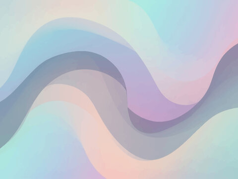 Abstract Wavy Lines in Pastel Colors.