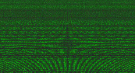 Fototapeta premium Digital Data Plain - Expansive Binary Perspective for Cloud Storage and 5G Infrastructure