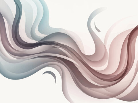 Abstract Wavy Lines in Soft Pastel Colors.