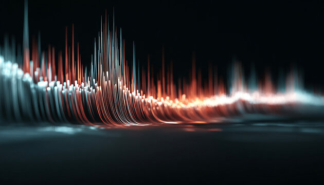 Abstract Sound Wave Visualization with Futuristic Audio Signal Lines