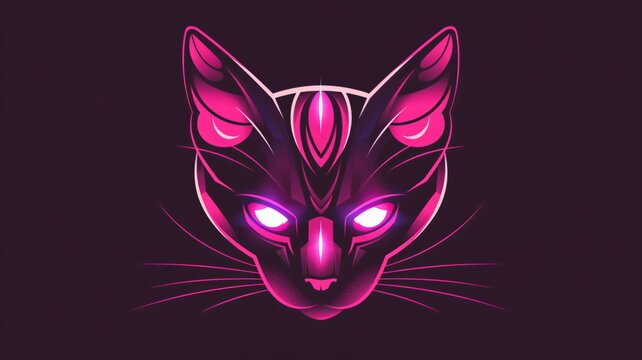 K&uuml;nstlerische, abstrakte Darstellung eines Katzen Kopfes.