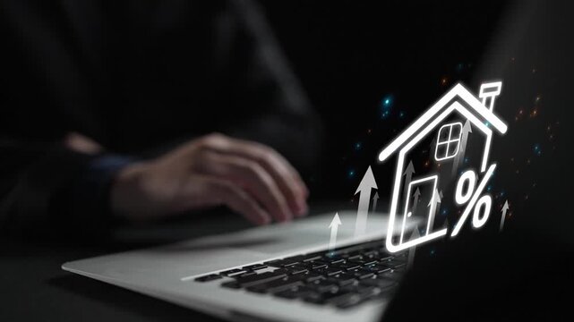 Real estate investment profit illustration showing rising house value, property return, and real estate profit growth. Real estate investment icons highlight ROI in real estate investment. Muxer