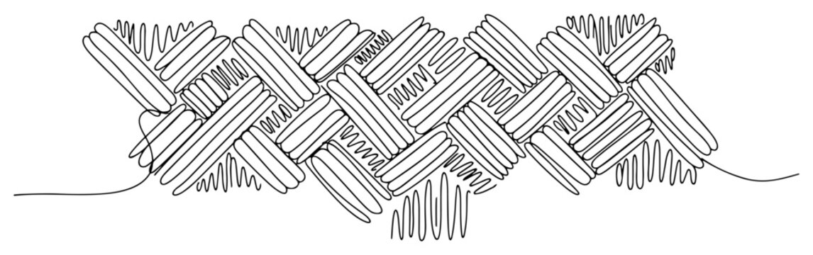 Abstract woven pattern texture in minimalist continuous one line art style