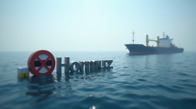 Navigational Blockade in the Sea of Hormuz: A compelling visual that represents the strategic importance and potential risks in the Strait of Hormuz. 
