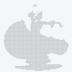 Obraz premium Flamenco Dancer Halftone Dither Pixelated Bitmap Dotted Abstract Pattern Texture Graphic Element