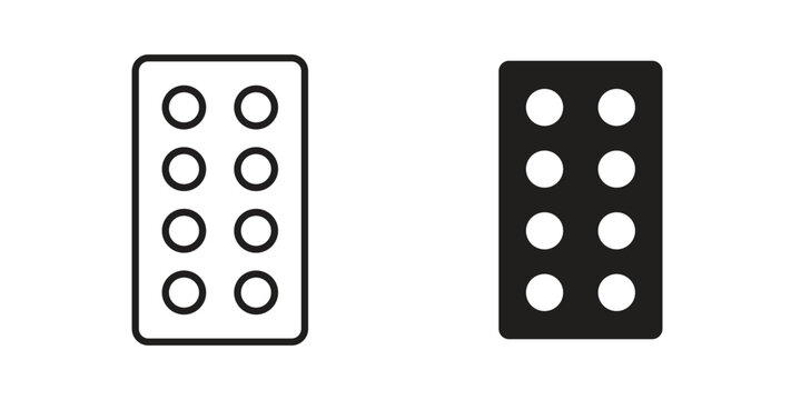 Blister drug set concept vector graphics for web UIicon set concept vector graphics for web UI