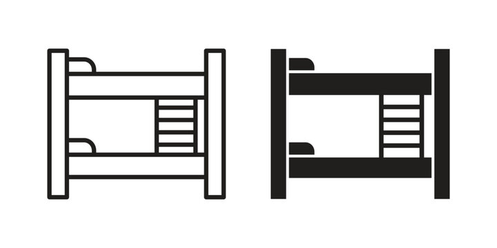 Bunk bed icon set concept vector graphics for web UI