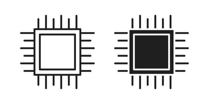 Chip icon set concept vector graphics for web UI