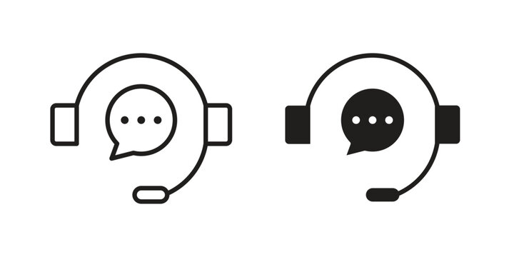 Customer support icon set concept vector graphics for web UI