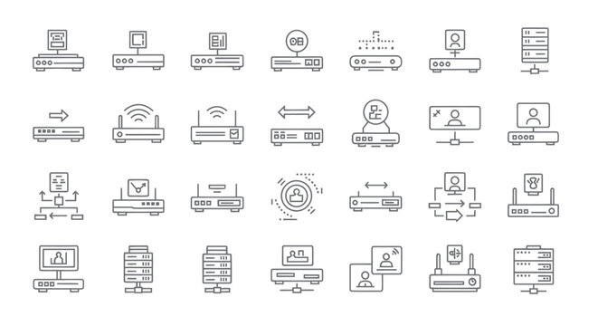 Collection of computer and technology icons.