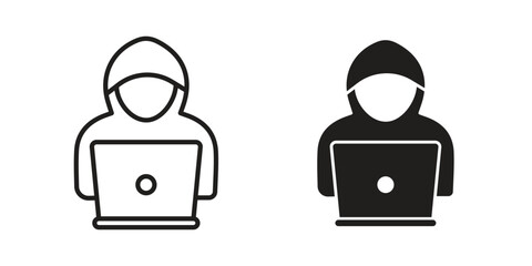 Hacker icon set concept vector graphics for web UI © Ro