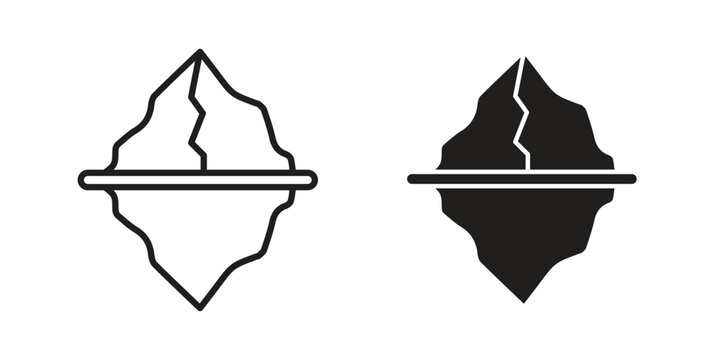 Iceberg icon set concept vector graphics for web UI
