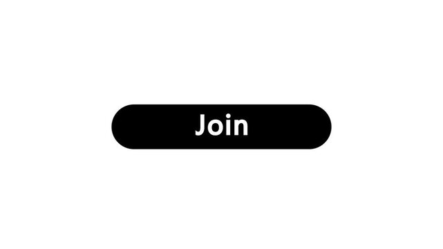 Click on join button with computer arrow cursor, Button Click or press join button on transparent background. Perfect for vlog assets. animation template for video editing 4k alpha channel