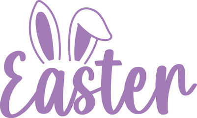 Fototapeta premium Easter typography clip art design on plain white transparent isolated background for card, shirt, hoodie, sweatshirt, apparel, tag, mug, icon, poster or badge