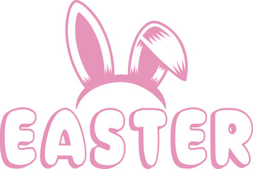 Fototapeta premium Easter typography clip art design on plain white transparent isolated background for card, shirt, hoodie, sweatshirt, apparel, tag, mug, icon, poster or badge