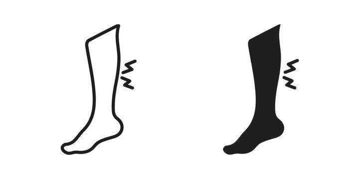 Shin pain icon set concept vector graphics for web UI