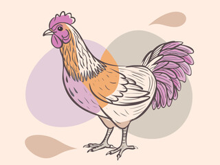 Sketch cock and rooster for Easter holiday greeting card © Lytvynenko Anna