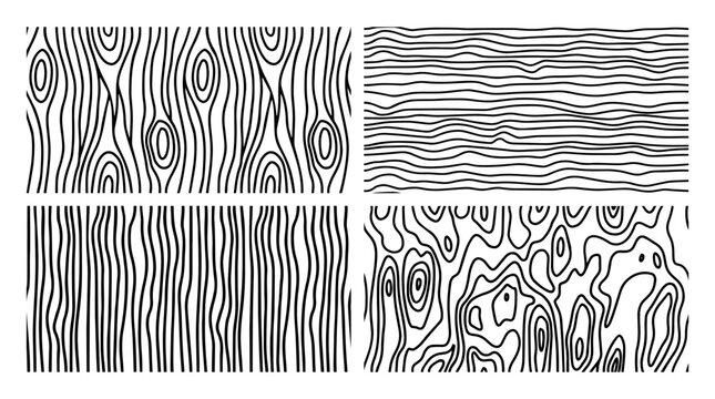 Wood texture timber and seamless pattern lumber with tree rings knots. Bark veneer plywood and plank board organic with wavy lines repeat. Surface wood rustic and vector seamless carpentry.