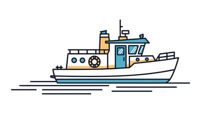 Small fishing boat on the water. © Tukang