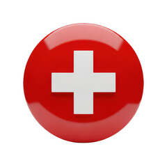 Obraz premium Red cross medical symbol isolated on transparent background
