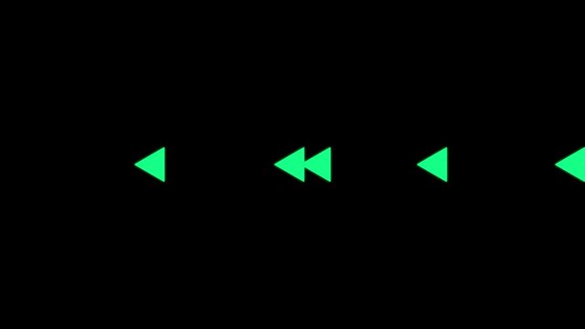 Green Arrows Pointing Left on Black Background