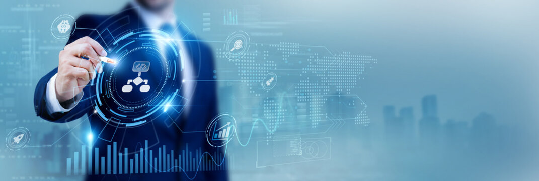 Software engineer using a pen while analyzing data Algorithm Development and coding analysis, data structures programming, computer science innovation, software engineering