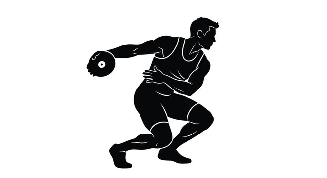 Vector illustration of a man throwing a discus