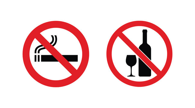 No smoking and no alcohol signs