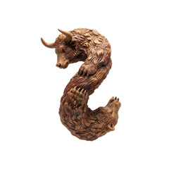 Fototapeta premium Bull and Bear Intertwined Sculpture Symbolizing Finance
