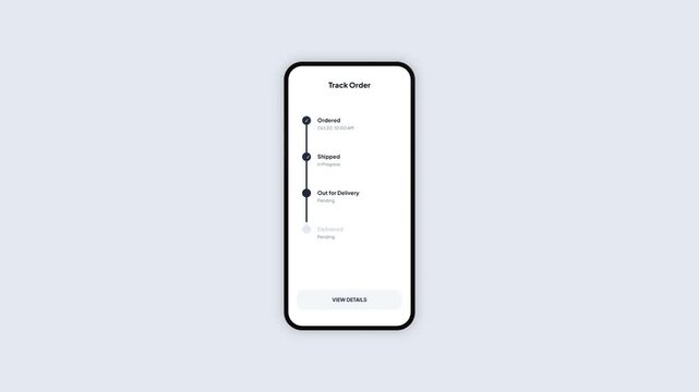 Logistics Tracking App Animation Showing Order Process From Shipment to Successful Delivery
