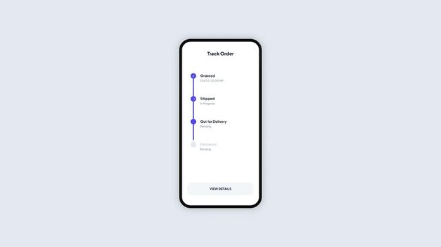 Document Delivery Tracking Animation Of Mobile Application User Interface With Folder Icon And Blue Progress Bar