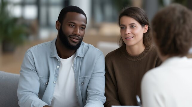 Co-founder couples therapy equivalent, mediator helping partners find common ground, startup survival at stake, tense body language in neutral conference room, ideal for partnership conflicts and