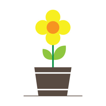 Minimalist Potted Plant Vector Art