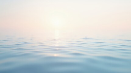 Fototapeta premium Minimalist Photorealistic Background of Serene Calm Water Surface with Soft Sunset Light and Smooth Ripples