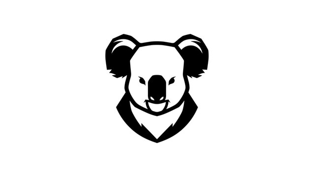 Koala silhouette logo design featuring minimalist style animal icon