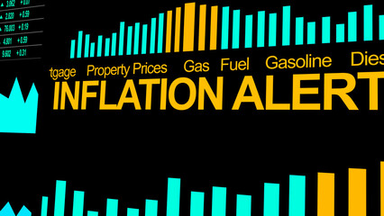 Fototapeta premium Inflation Market Dashboard with Energy Prices and Gasoline Increase Chart