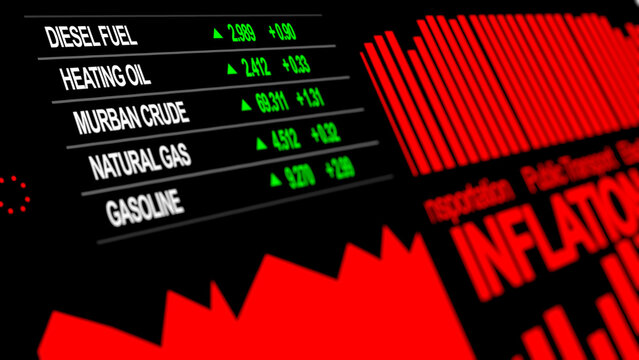 Inflation Alert Financial Chart with Rising Cost of Living and Market Data