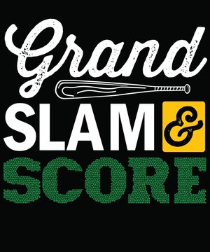 Grand Slam And Score Baseball Typography