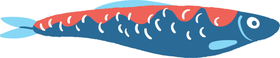 Obraz premium Sardine Ocean Fish Hand Drawn