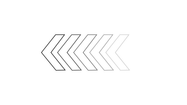 A series of diminishing angled lines resembling arrows on white