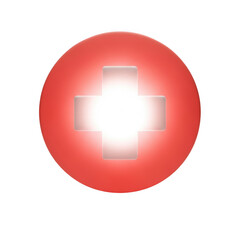 Obraz premium Red cross medical symbol isolated on transparent background