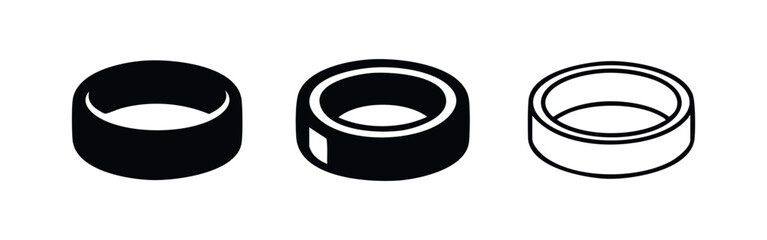 Sushi Roll Maki Icon Set (Top View). Japanese Food Vector Icons for Asian Cuisine and Restaurant Menus. © liubomir118809