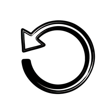 Black refresh arrow circular icon isolated on transparent background
