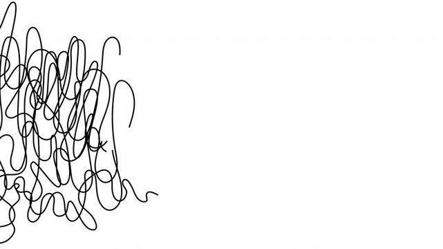 Chaos to Clarity Concept: Tangled Lines Transforming Into Straight Arrows Representing Focus and Streamlined Process