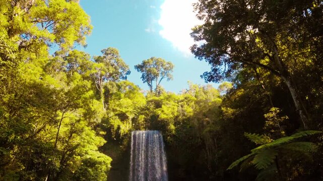 Millaa Millaa Falls: Iconic Tropical Waterfall in Lush Rainforest, Atherton Tablelands, Queensland, Australia - Scenic Nature Landscape and Famous Tourist Attraction
