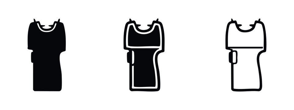 Taser or Stun Gun Icon Set for Self-Defense and Security. Non-Lethal Weapon Symbols.