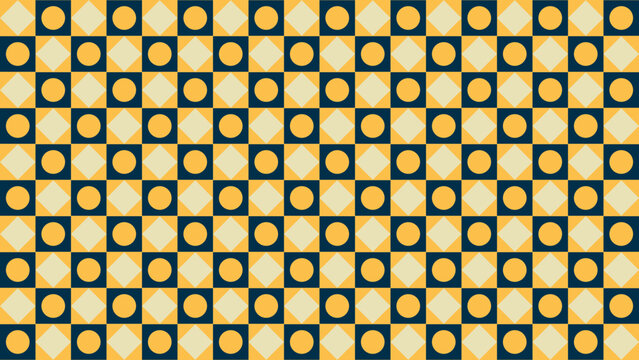 Retro Geometric Pattern with Circles and Squares