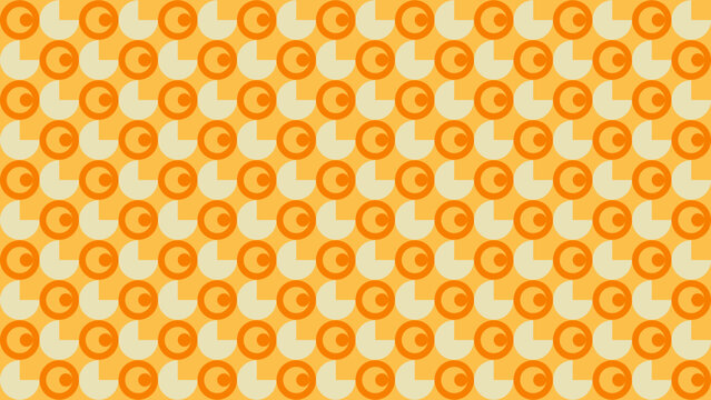 Retro Circles Seamless Pattern in Orange and Beige