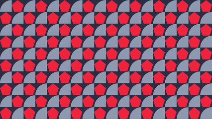 Fototapeta premium Geometric Red and Gray Abstract Pattern