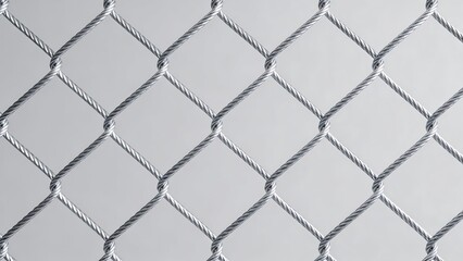 Fototapeta premium Intricate close-up view of tightly woven metal chain link fence structure